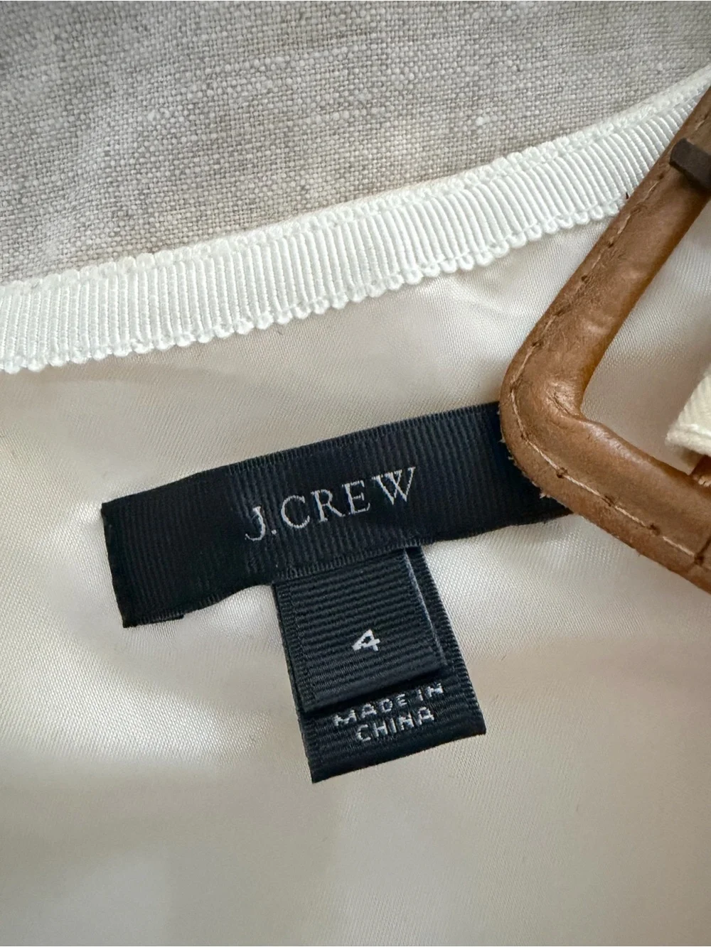 J. Crew Ivory Trench Wool Dress in Super 120s